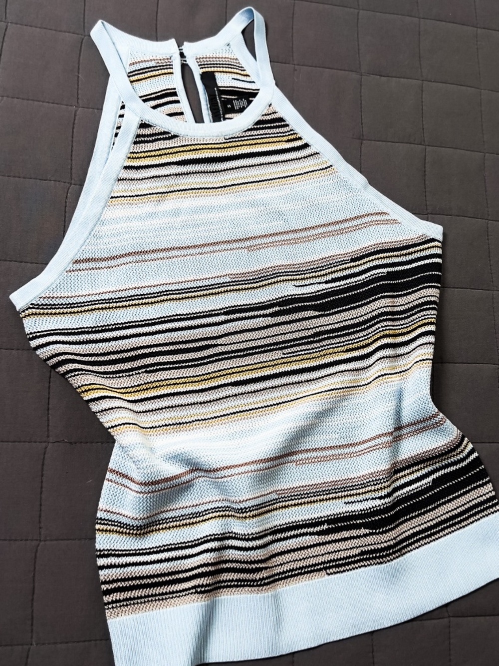 Striped Halter Sweater Tank